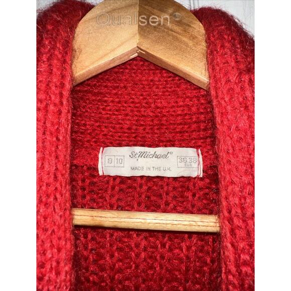 Vintage St Michael Womens Mohair Red Cardigan UK 8/10 US 36/38 EUR - Picture 4 of 9